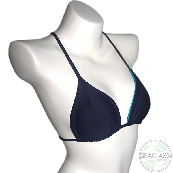 Seaglass Swimwear #323 Crossback Triangle Bikini Top Reversible - The Uncharted Studio