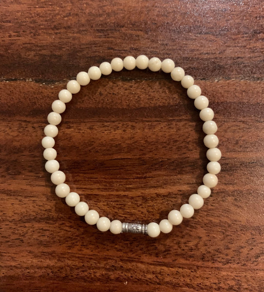 Sterling Silver and Stone Bead Bracelet