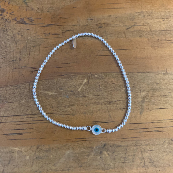 Sterling Silver and Stone Bead Bracelet