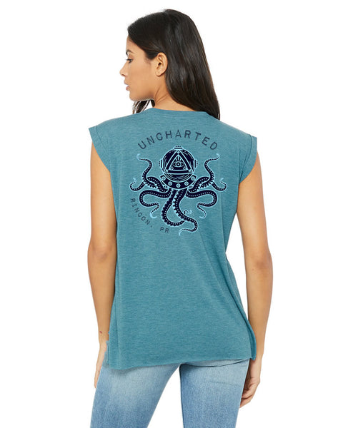 Womens Rolled Sleeve Octopus Tee
