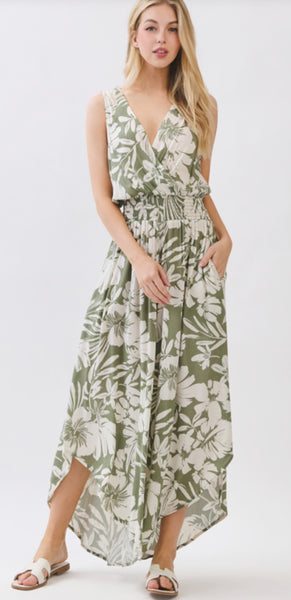 Round Hem Rayon Jumpsuit