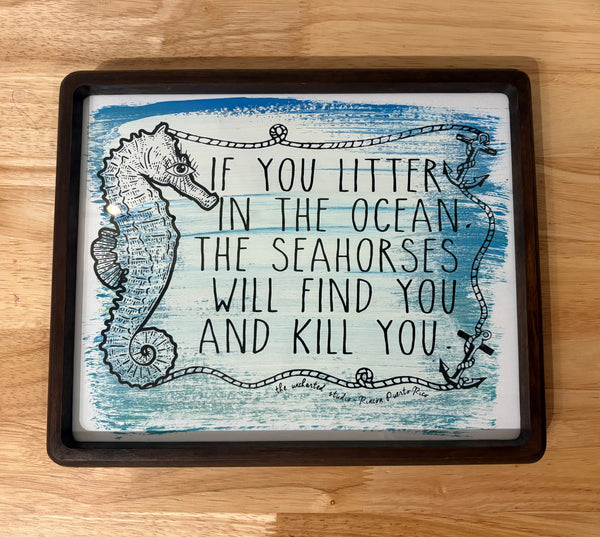 Murderous Seahorse Print