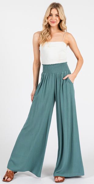 Rayon Gauze Wide Leg Pant