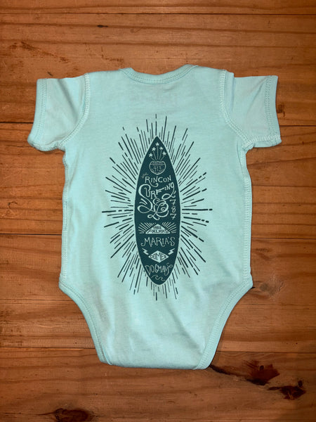 Surfing Rincon Baby Onesie
