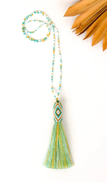 Beaded Tassel Necklace