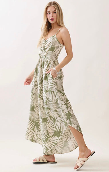 Palm Leaf Rayon Jumpsuit