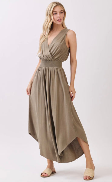 Round Hem Rayon Jumpsuit