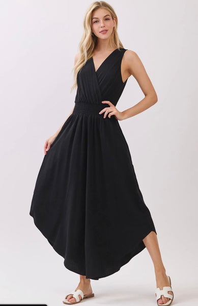 Round Hem Rayon Jumpsuit