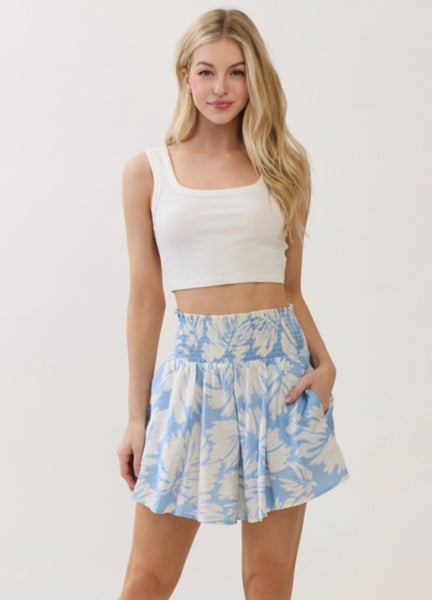 Smocked Waist Woven Shorts