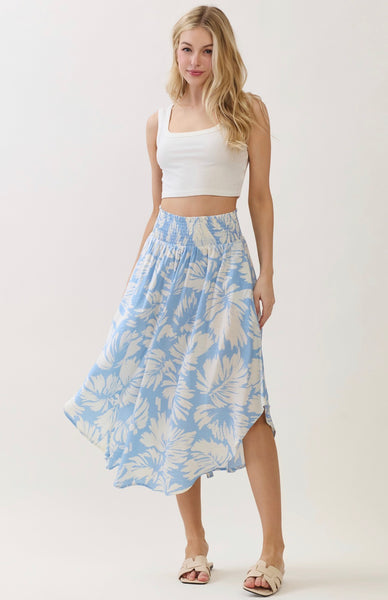 Round Hem Midi Skirt
