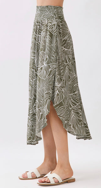 Round Hem Midi Skirt