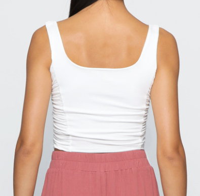 Gathered Side Cropped Tank Top