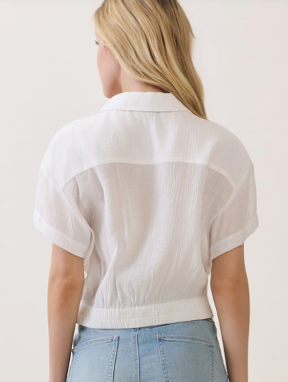 Collared Shirt with Front Twist