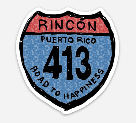 413 Road to Happiness Sticker