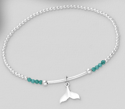 Sterling Silver Whale Tail Bracelet