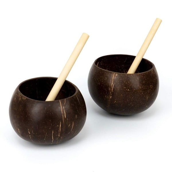 Coconut Cups with Straws