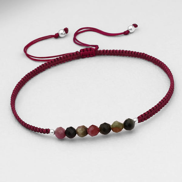 Gemstone and Sterling String Bracelets