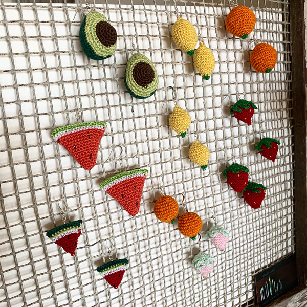 Crochet Fruit Earrings