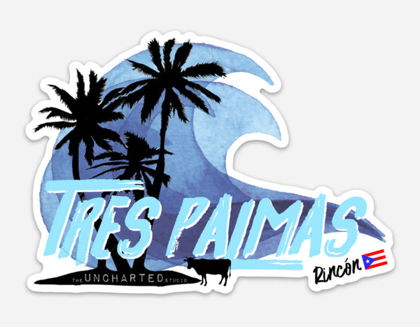 Tres Palmas Wave Sticker